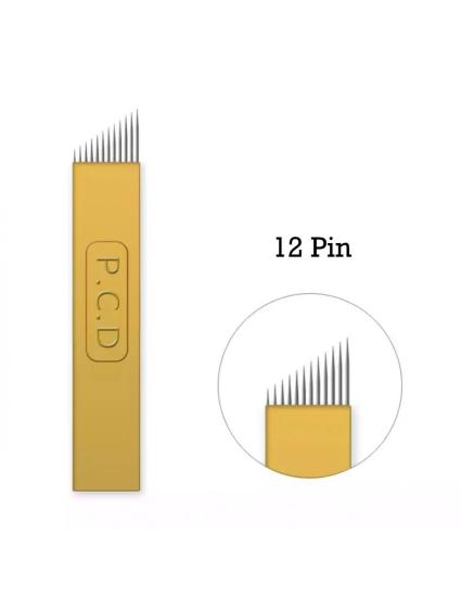 12 Pin Microblading İğnesi 0.25mm Sarı 10 Adet