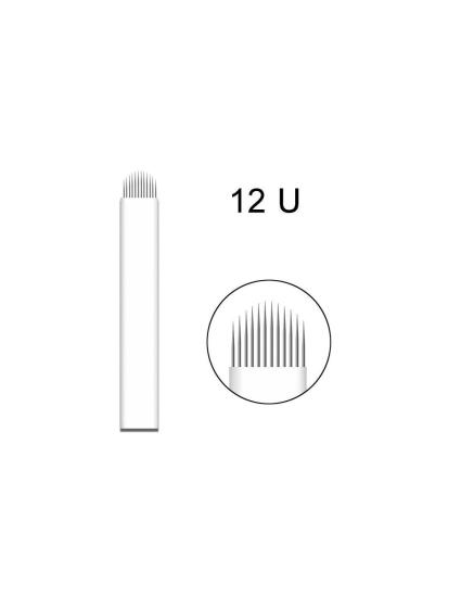 12 U Pin Microblading Iğnesi 0.25mm Beyaz 10 Adet