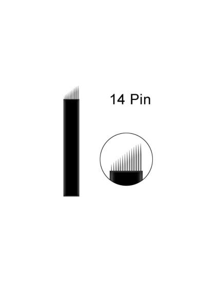 14 Pin Microblading İğnesi 0.18mm Siyah Blades 