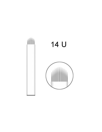 14 U Pin Microblading Iğnesi 0.25mm Beyaz 10 Adet