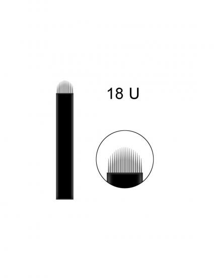 18 U Pin Microblading İğnesi Siyah Blades 0.18mm