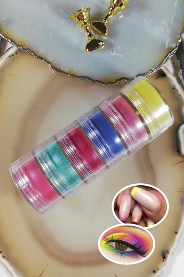 Loreen Professional Neon 6’lı Pigment Inci Tozu Tırnak Tozu Simli