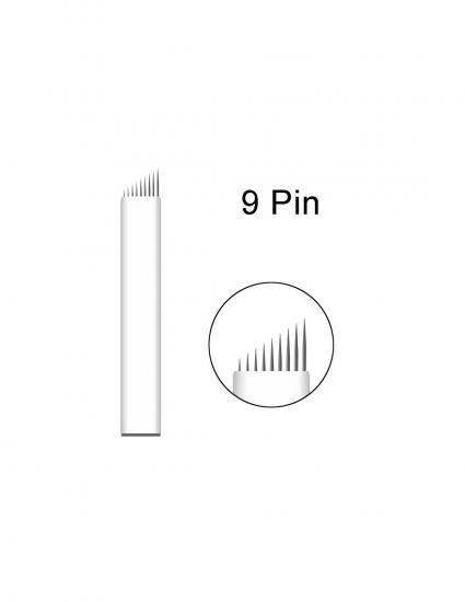 9 Pin Microblading İğnesi 9 Blades Beyaz