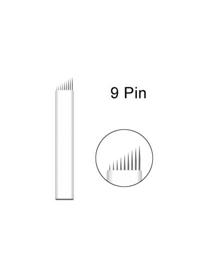 9 Pin Microblading Iğnesi 0.25mm Beyaz 10 Adet 