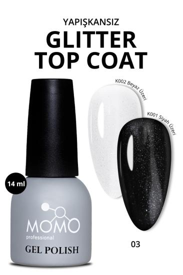 Momo Professional Glitter Top Coat Gümüş Küçük Simli