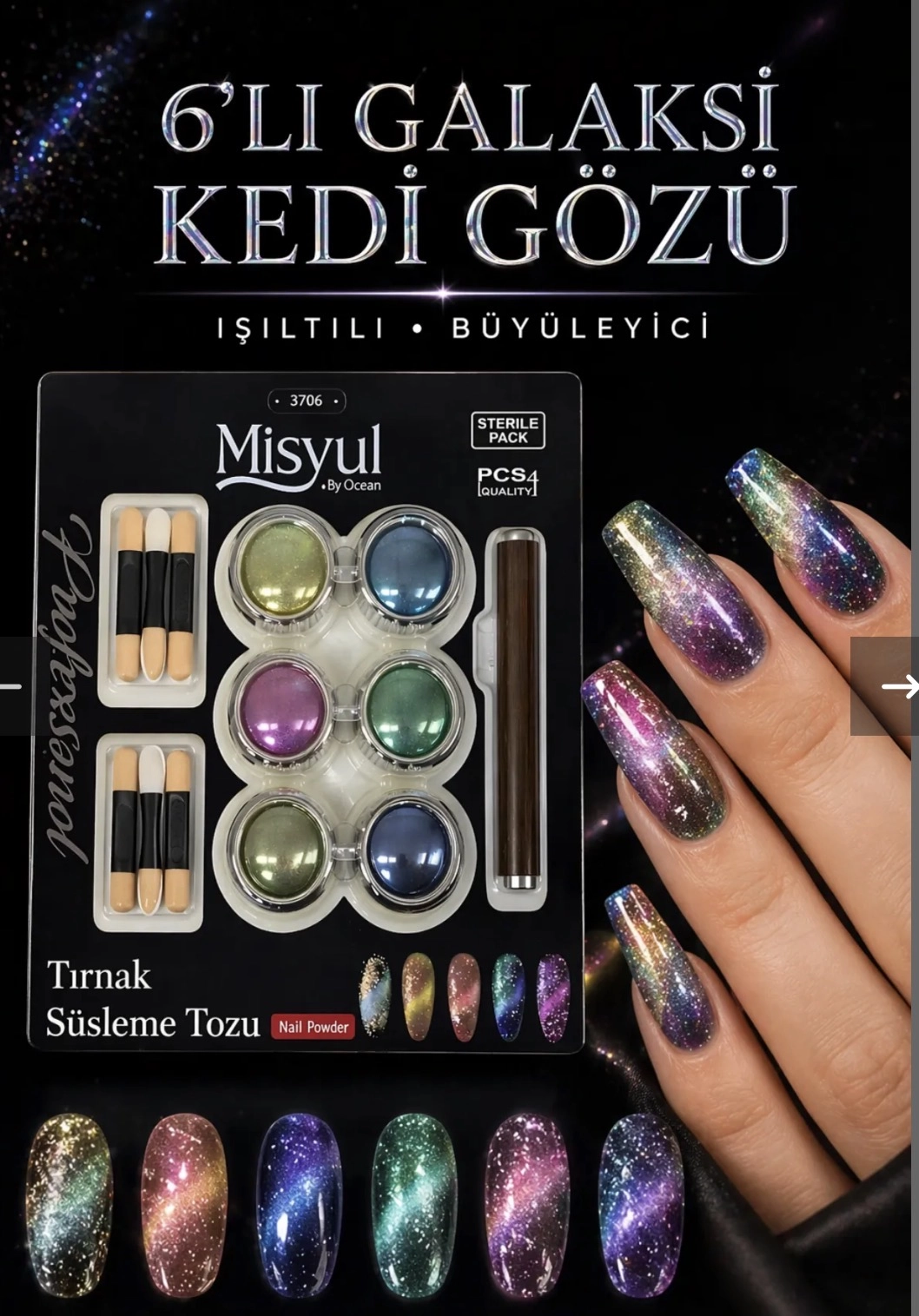 6’lı%20Galaksi%20Kedi%20Gözü%20(Cat%20Eye)%20Tozu%20Seti%20-%20Manyetik%20Nail%20Art%20Süsleme%20Kiti%20Kedigözü