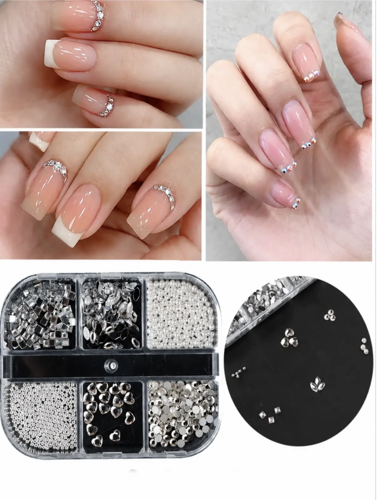 Tırnak%20Süsleme%20İnci%20ve%20Kristal%20Taş%20Charm%20Seti