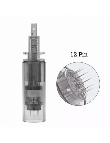 12 PİN Başlık DR Pen A7 Kapaklı Dermapen İğnesi 