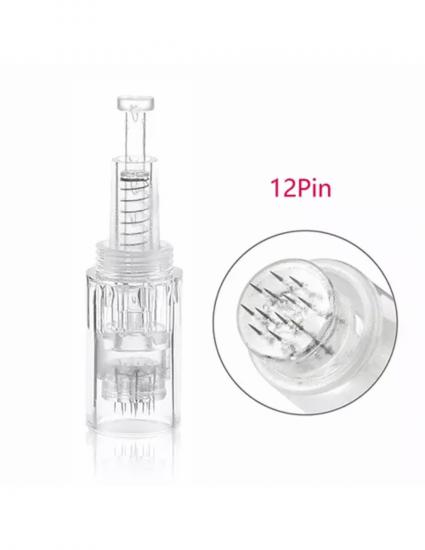 12 Pin Kartuşlu Vidalı Dermapen İğnesi 