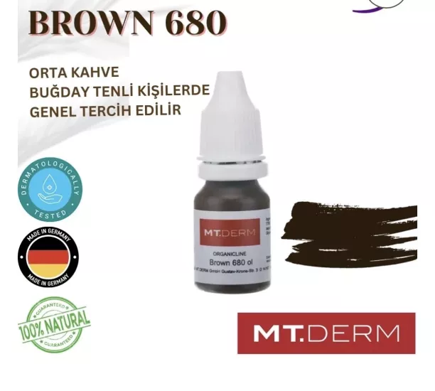 M.T Derm Kalıcı Makyaj Pigmet Boyası Brown 680