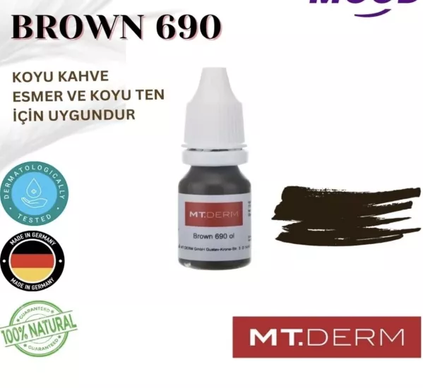 M.T Derm Kalıcı Makyaj Pigmet Boyası Brown 690