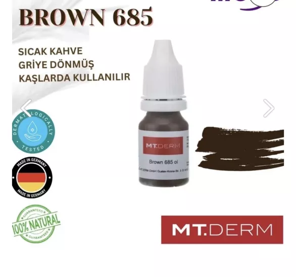 M.T Derm Kalıcı Makyaj Pigmet Boyası Brown 685