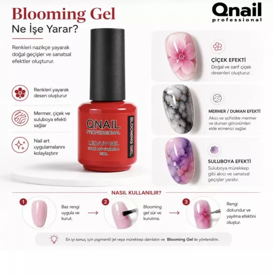Q NAİL Blooming Gel Watercolor Sulu Boya Efekt 