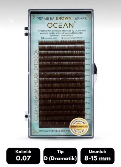 Ocean Classic Kahve Renk İpek Kirpik 0.07 D Mix