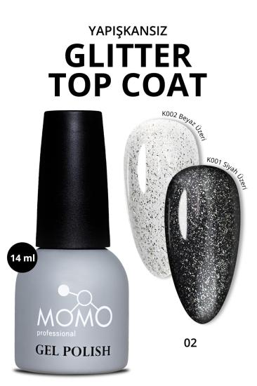 Momo Professional Glitter Top Coat Gümüş Büyük Simli