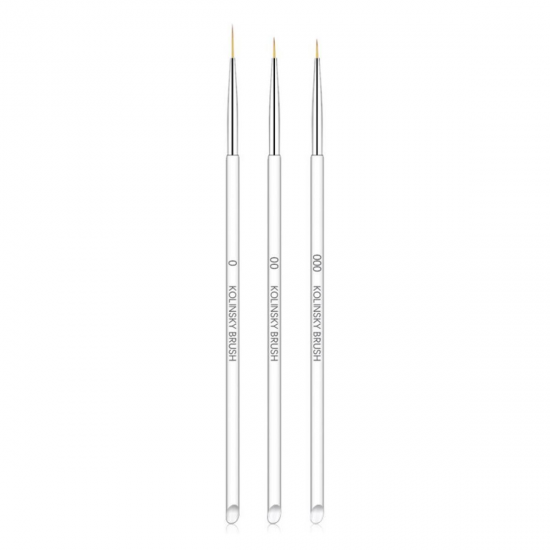Kolinsky Brush Nail Art Fırça 3 LÜ 