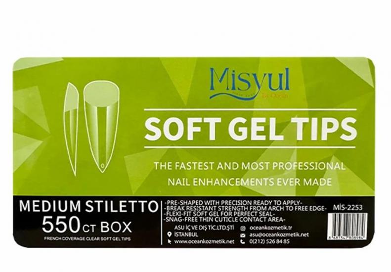 MİSYUL SOFT GEL TIPS MEDIUM STILETTO 550 