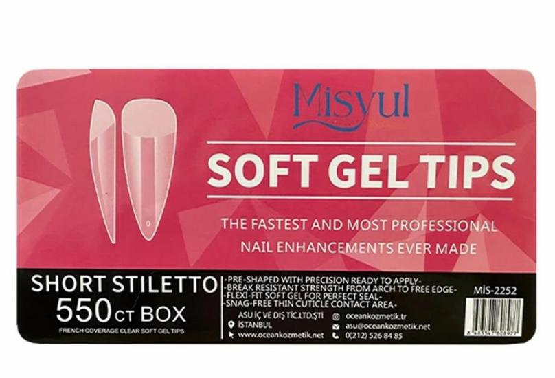 MİSYUL SOFT GEL TIPS SHORT STILETTO 550 