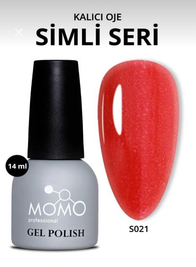 Momo Professional Simli Işıltılı Açık Kırmızı Kalıcı Oje 
