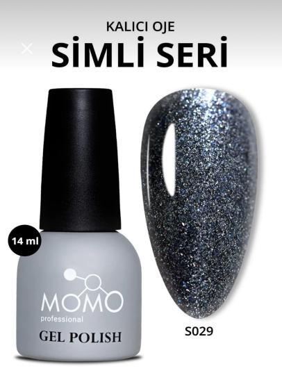 Momo Professional Simli Küllü Gri Kalıcı Oje 14 ml