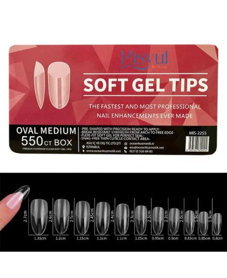 MİSYUL SOFT GEL TIPS OVAL MEDİUM 550  